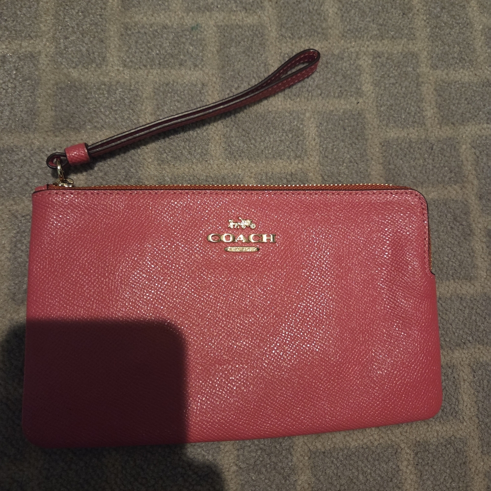 Coach Pink Leather Wristlet